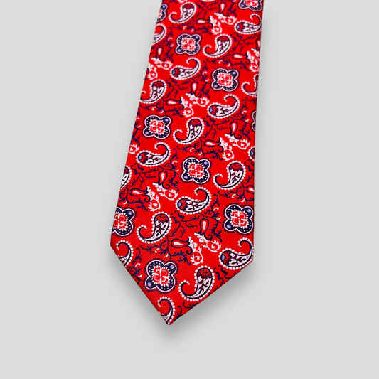 Red And White Paisley Tie