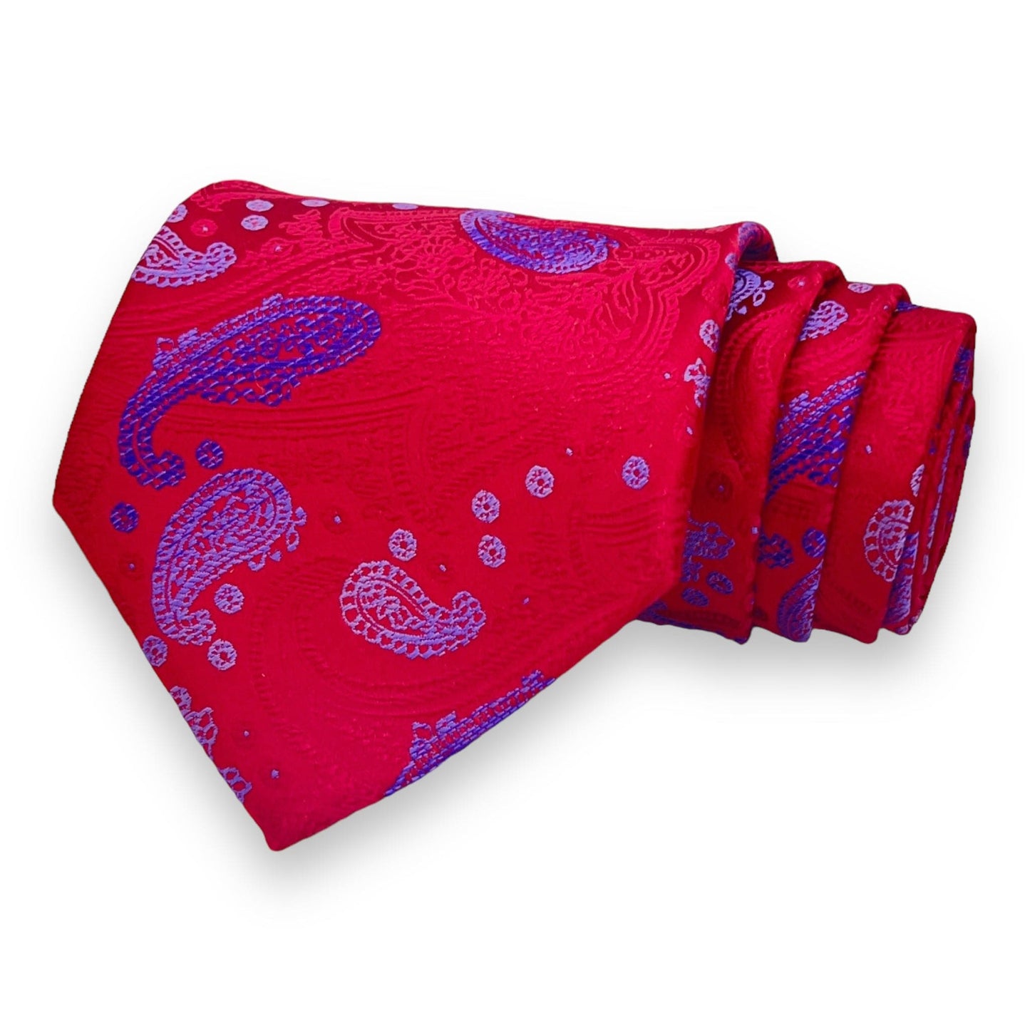 Red Blue Paisley Tie Combo