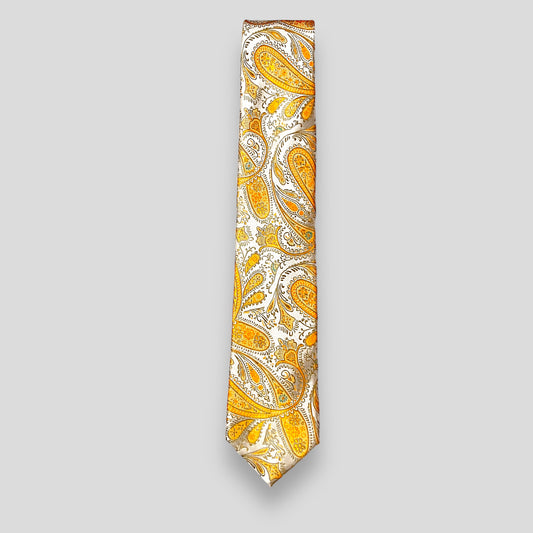 Dark Yellow Paisley Tie