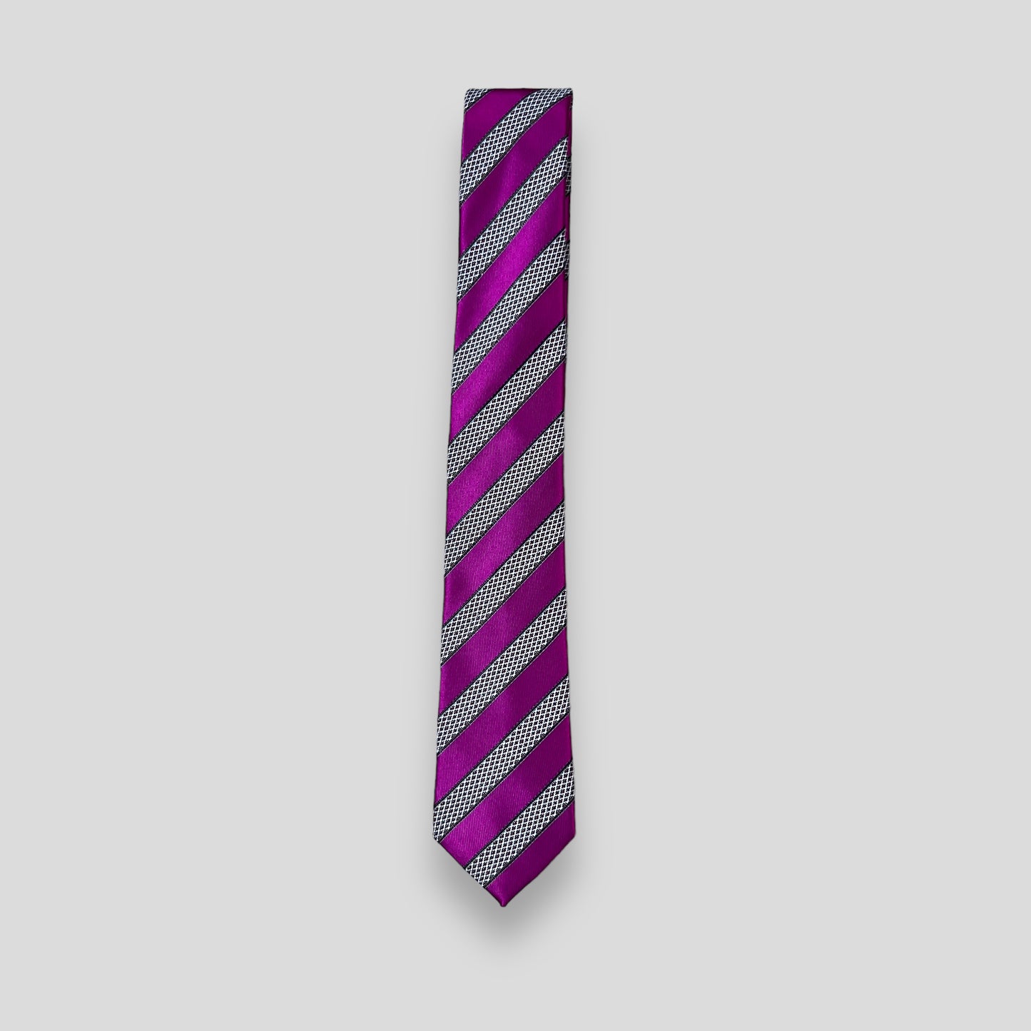 Magenta Woollen Stripe Tie