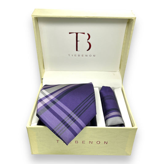 Purple Big Check Tie