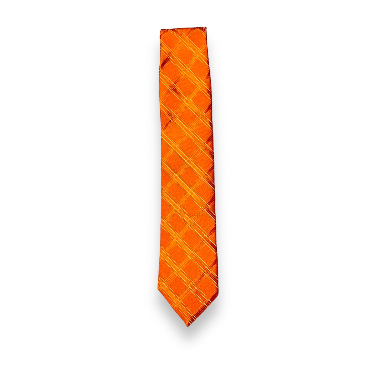 Saffron Orange Plaid Tie