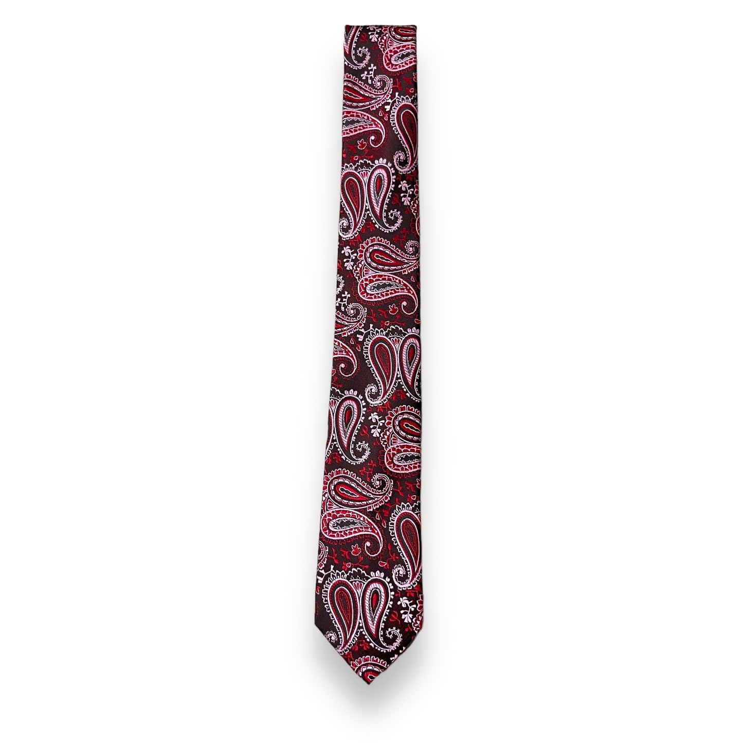 Dark Maroon Paisley Tie