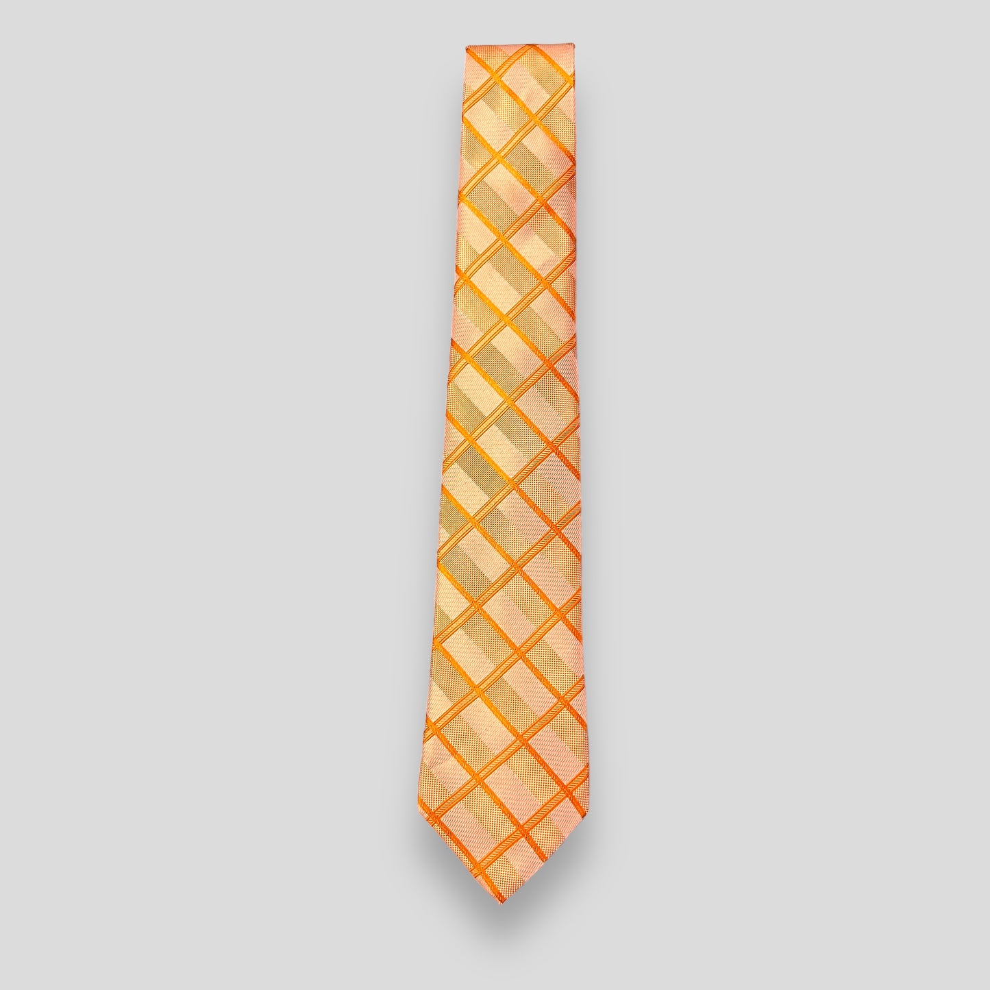 Orange Self Plaided Tie