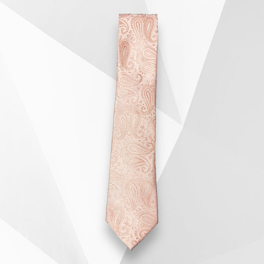 Peach Self Paisley Tie