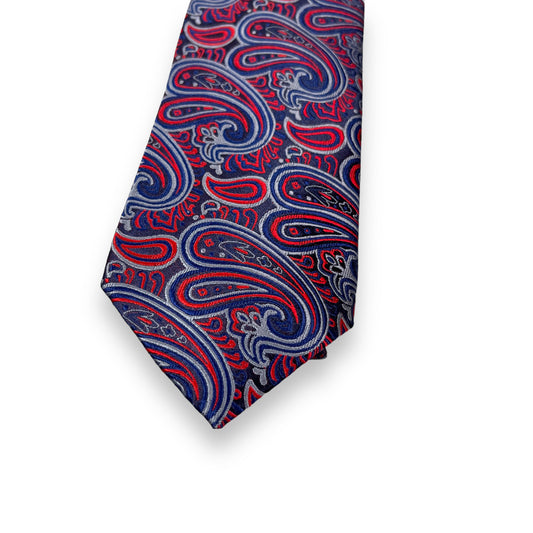 Red And Grey Paisley Tie