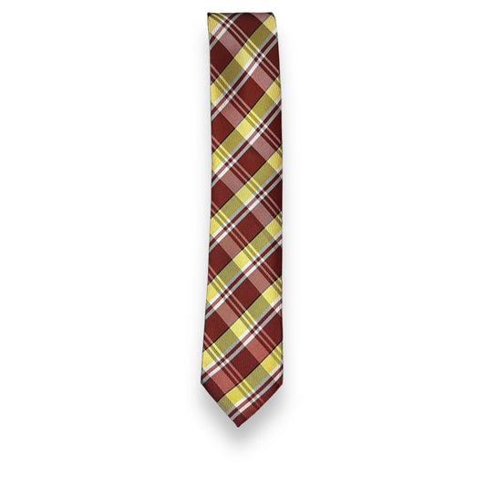 Rust And Yellow Plaid Tie