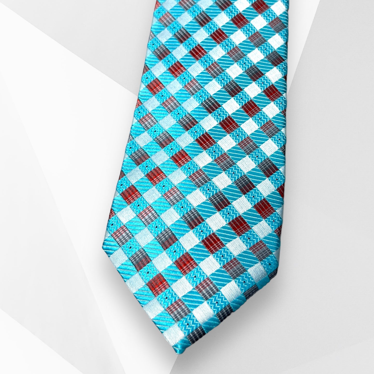 Cyan Checkered Tie