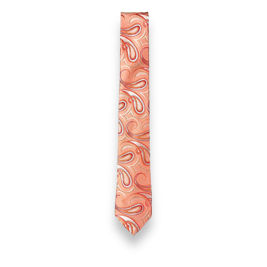 Pearl Peach Paisley Tie