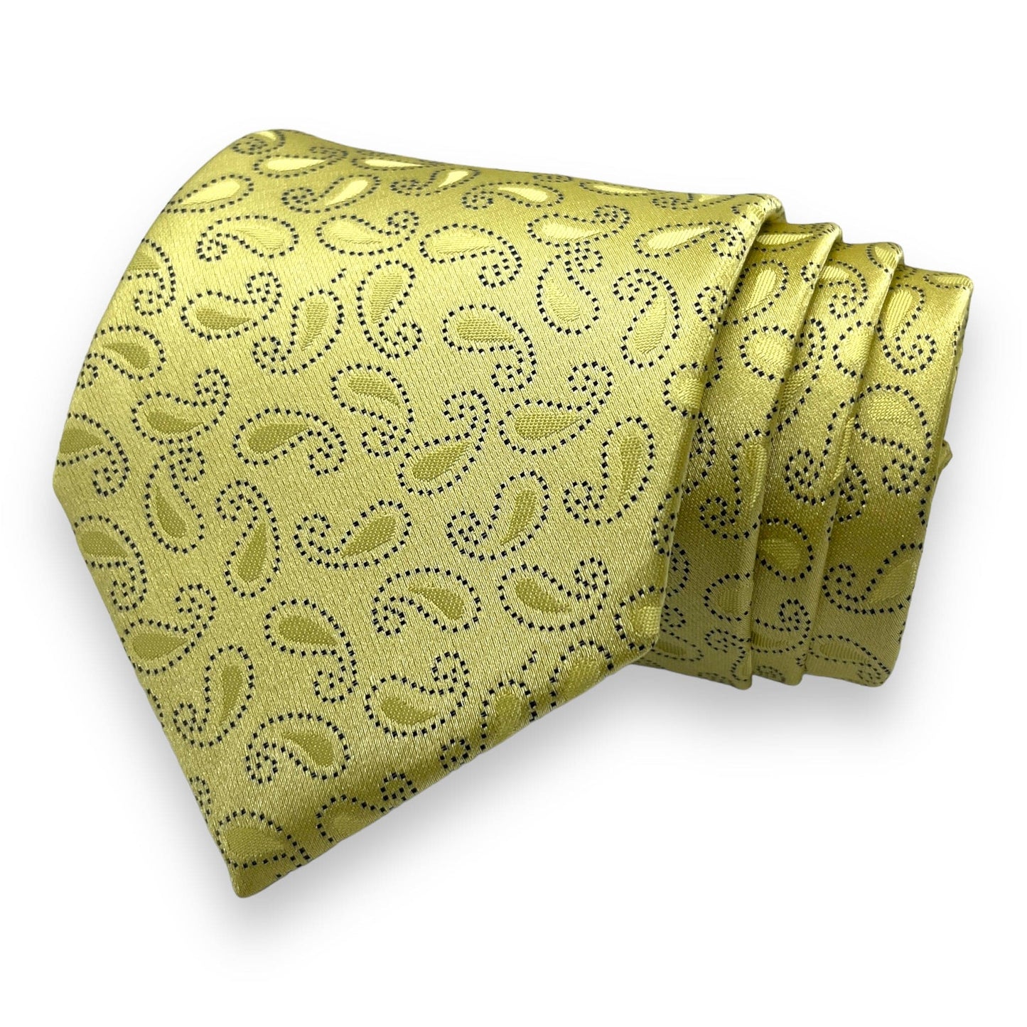 Yellow And Black Paisley Tie Combo