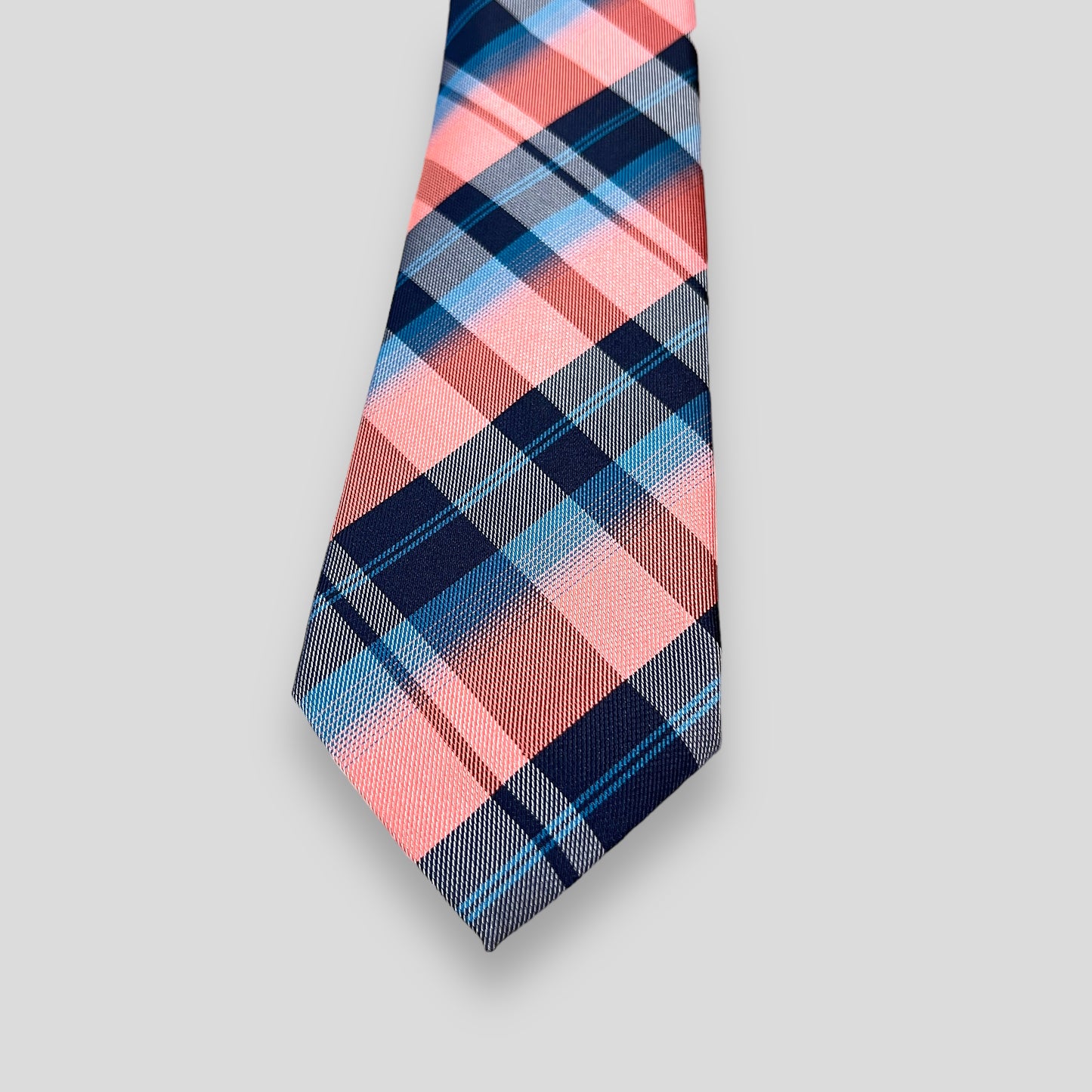 Peach And Teal Plaid Tie