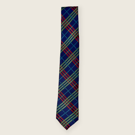 Blue Burberry Check Tie