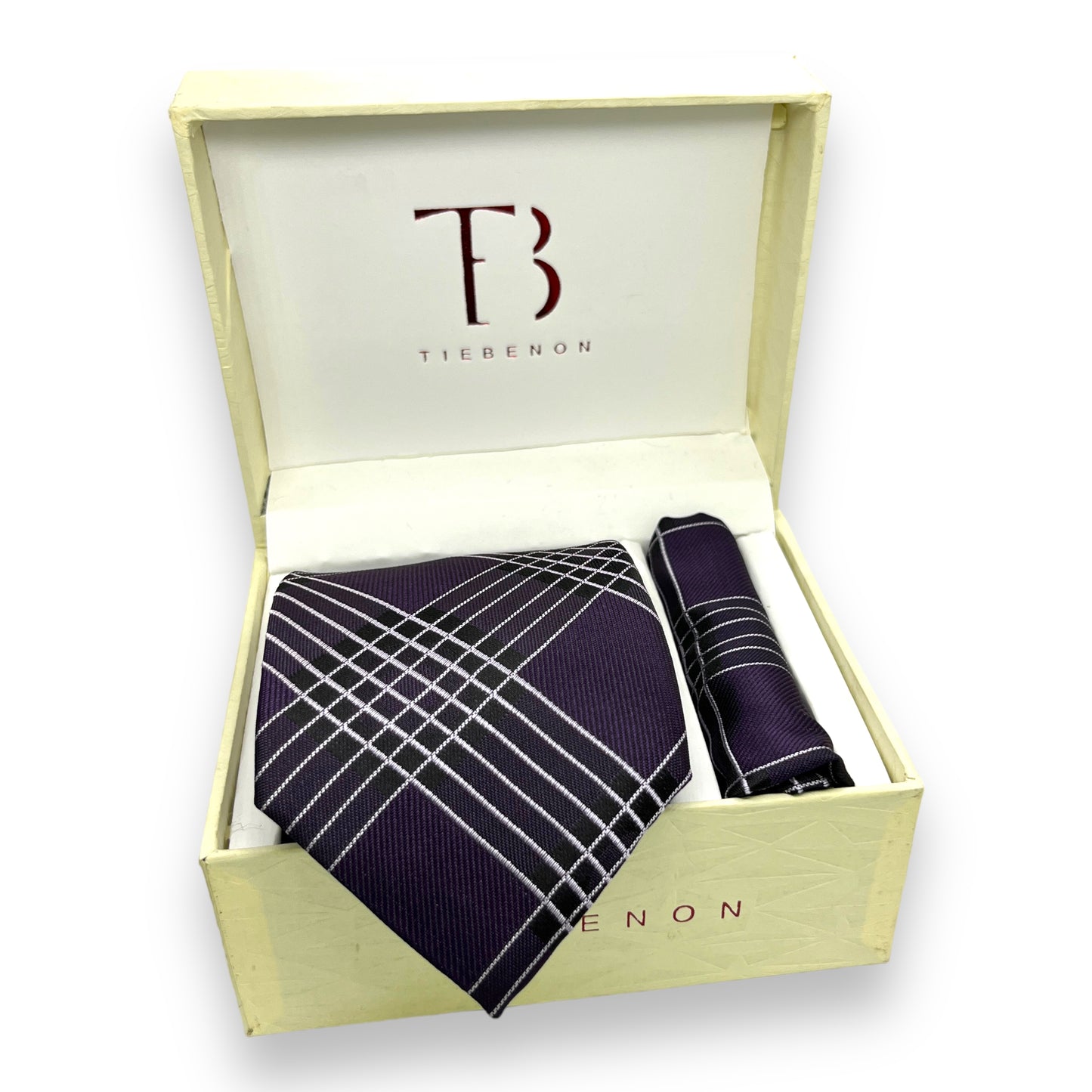 Purple Wine Plaid Tie