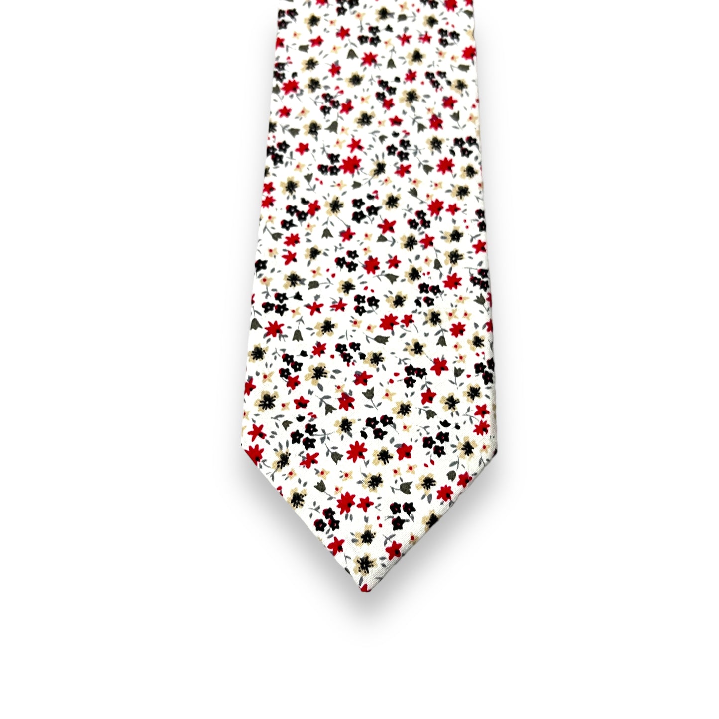 Red Flower Printed Cotton Tie