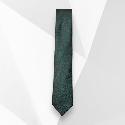 Bottle Green Floral Tie