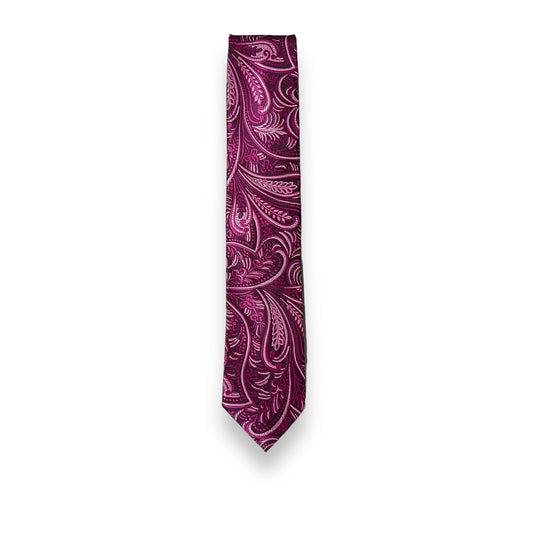 Magenta Paisley Tie