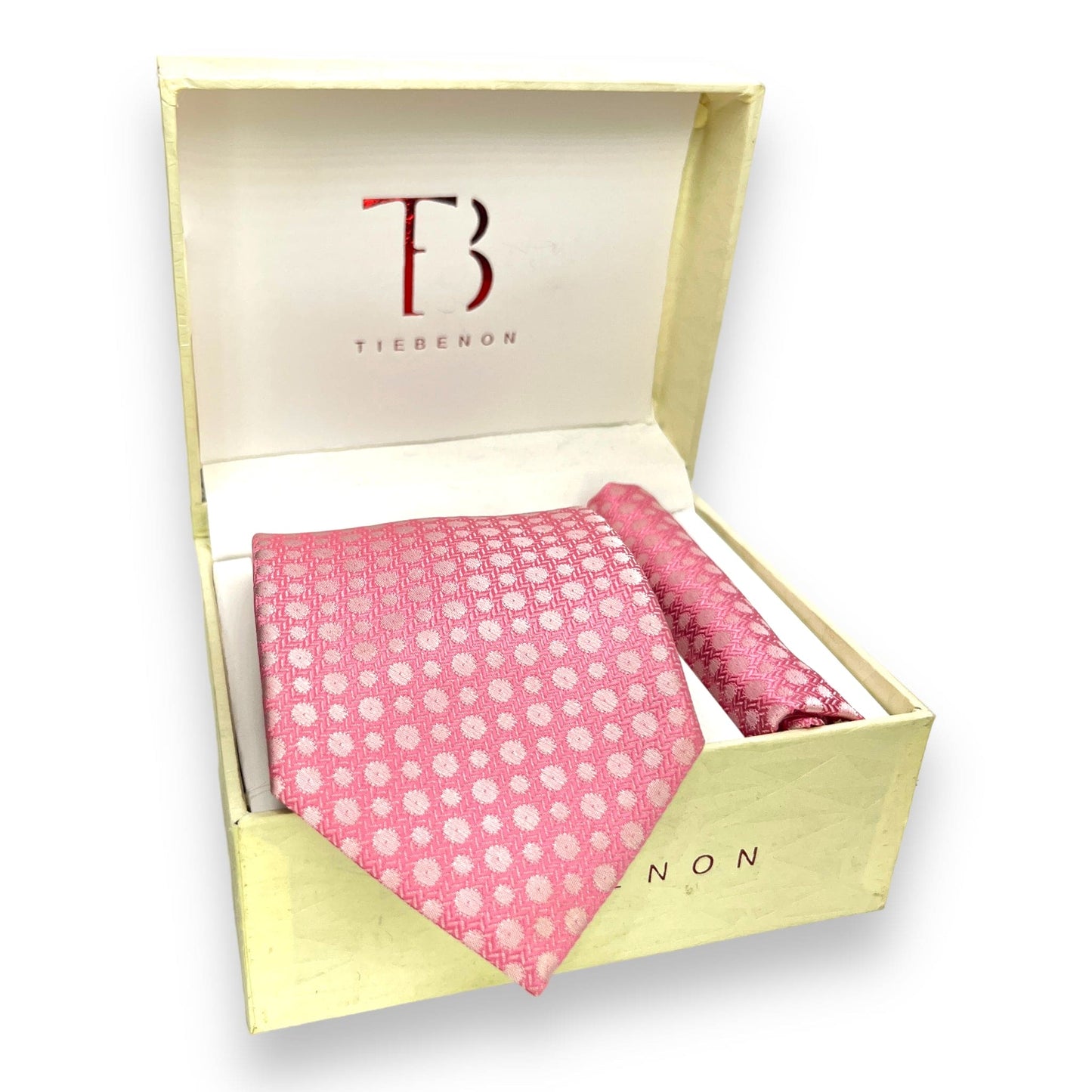 Pink Self Dot Tie