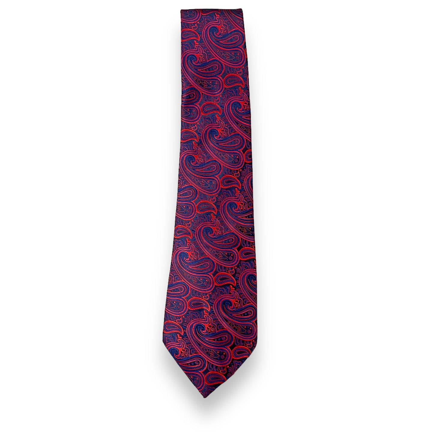 Red And Blue Broad Paisley Tie