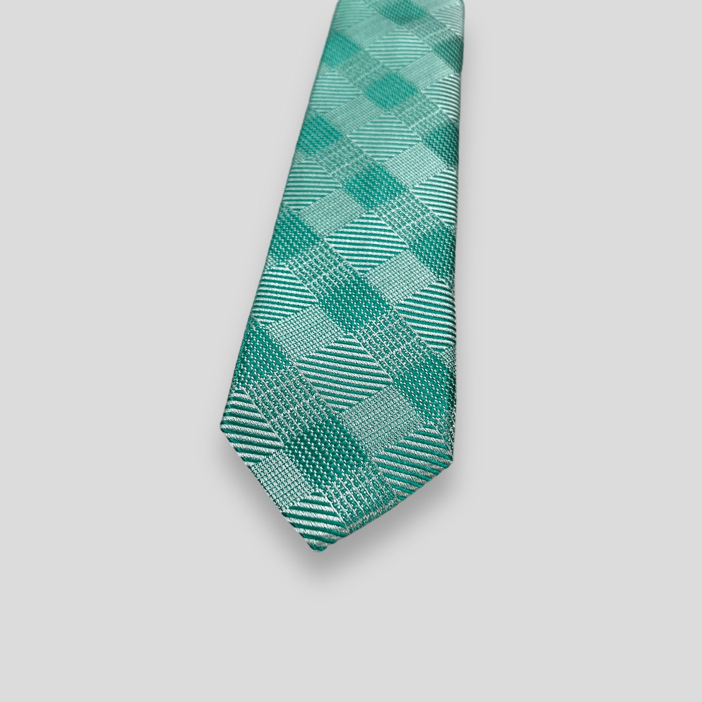 Turquoise Blue Self Check Tie