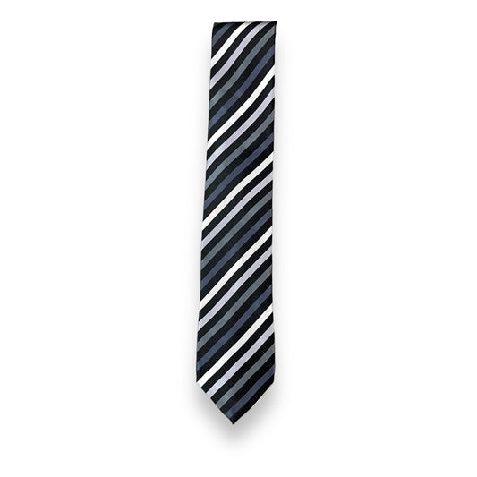 Grey Multicolor Stripe Tie