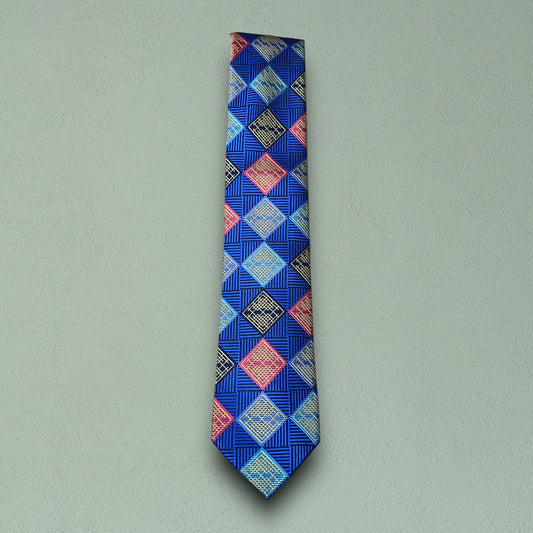 Blue Geometric Tie