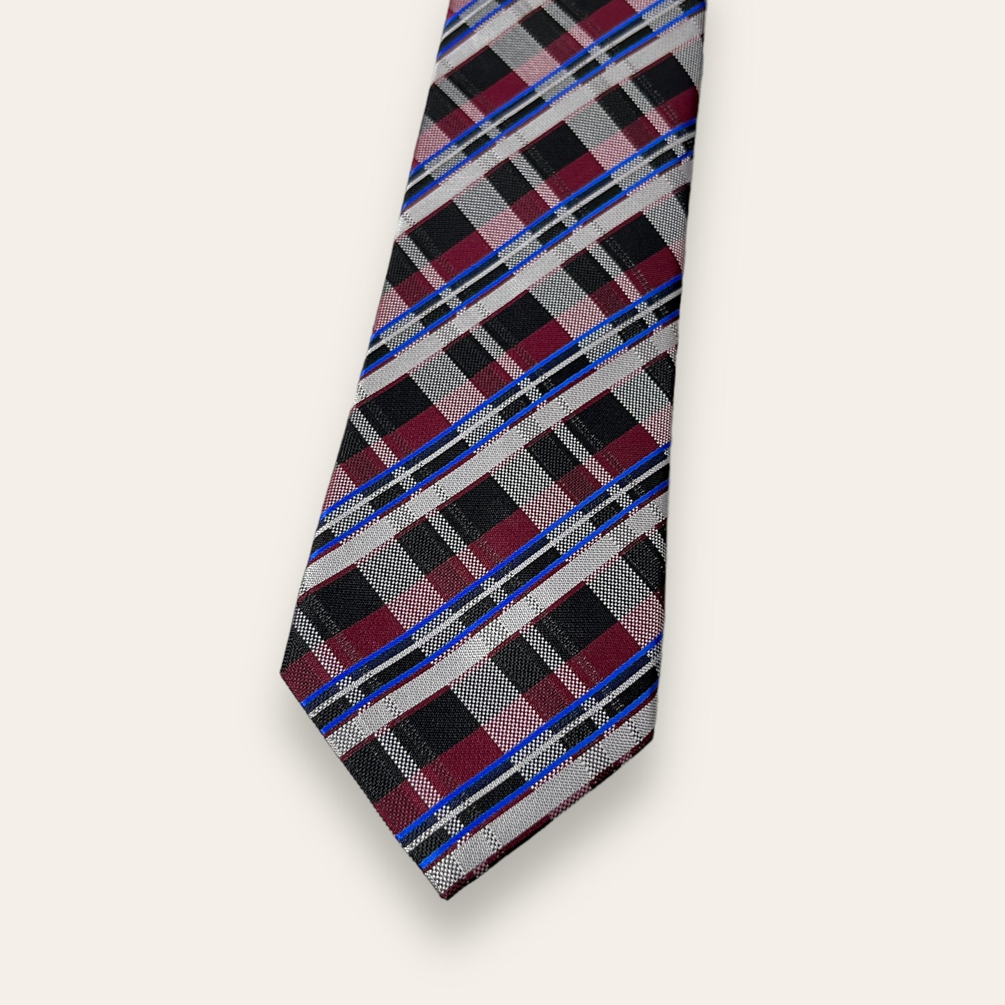 Wine Plaided Tie