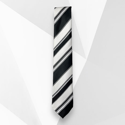 Black And White Stripe Tie