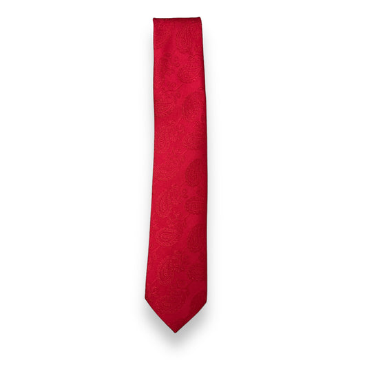 Red Self Paisley Tie