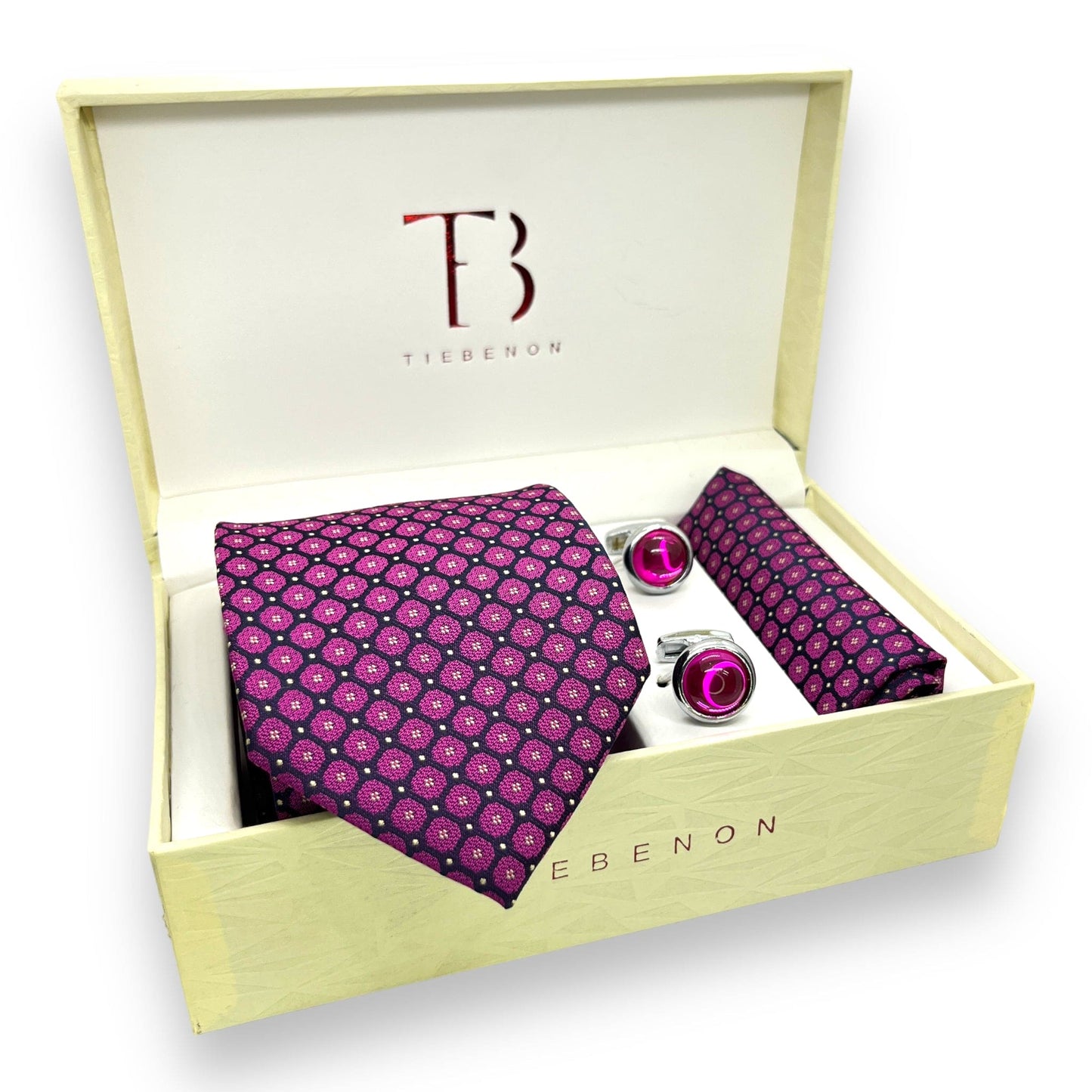 Magenta Geometric Tie Combo