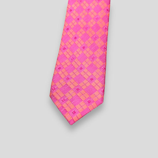 Pink Argyle Plaid Tie