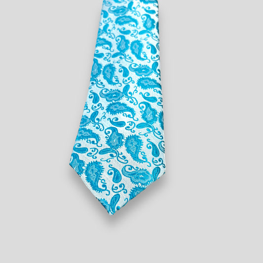 Firozi Blue Paisley Tie