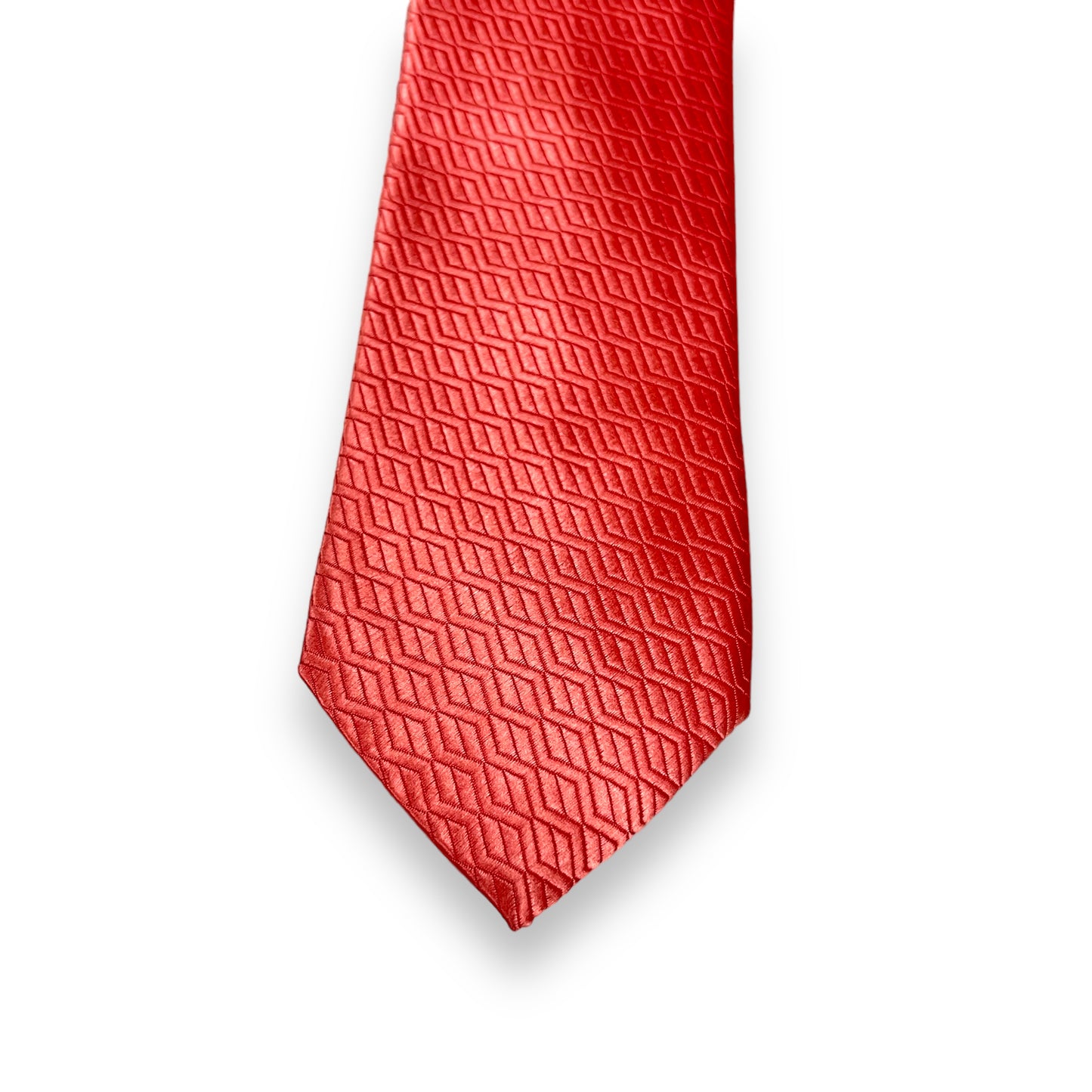 Dark Corel Self Geometric Tie