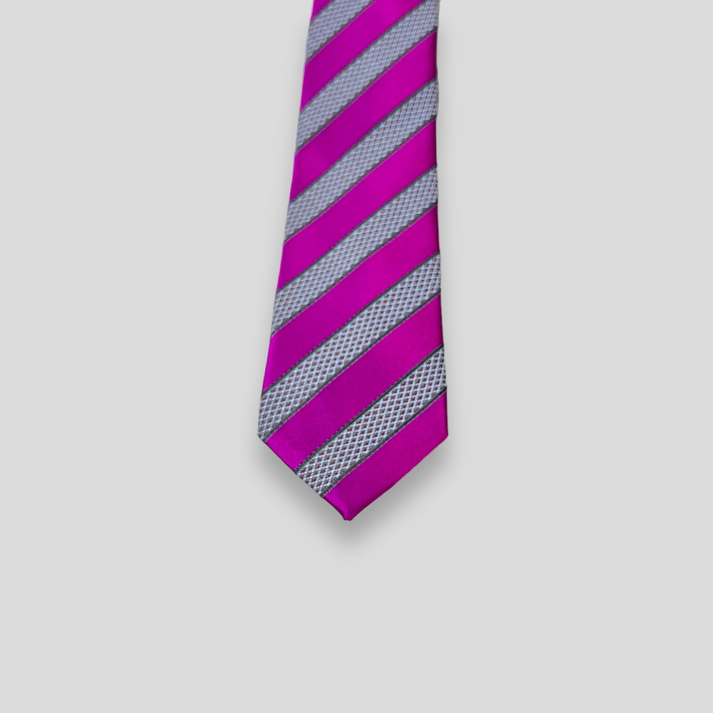 Magenta Woollen Stripe Tie