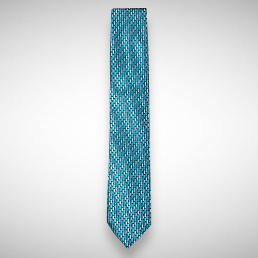 Teal Geometric Tie