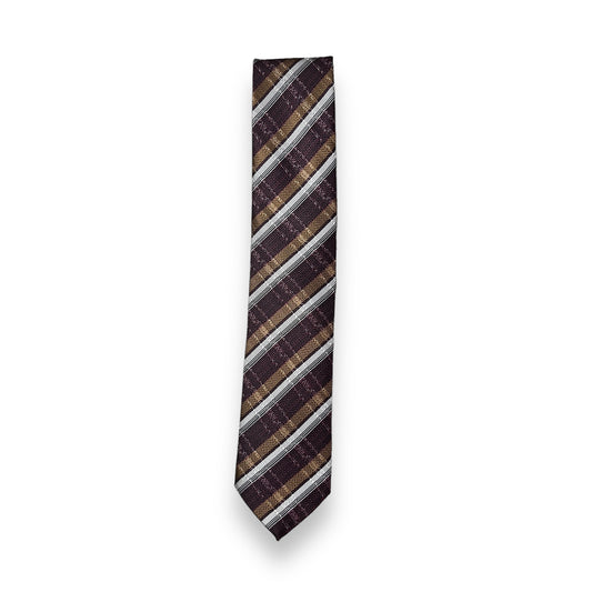 Wine Textured Plaid Tie